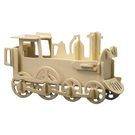 Pebaro 850 Holzbausatz Technik-Set, 5 Stück 3D Puzzles: Fahrrad, Lokomotive, Doppeldecker, Oldtimer, Hubschrauber; Modellbausatz, Basteln mit Holz, Holzpuzzle, vorgestanzte Holzplatten, Geschenkidee