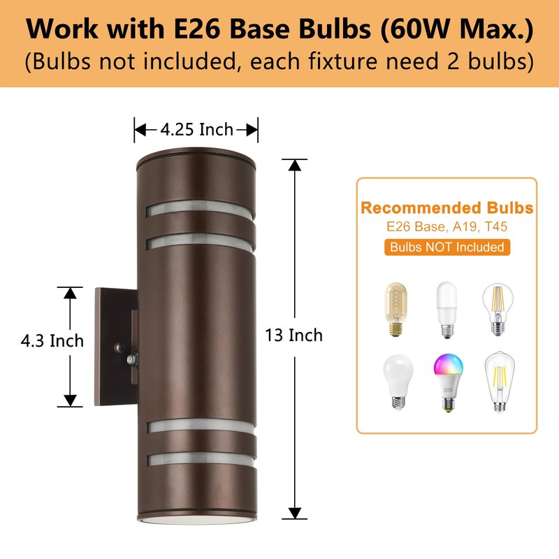 Housen Solutions Dusk to Dawn Outdoor Light Fixture 2 Pack,
