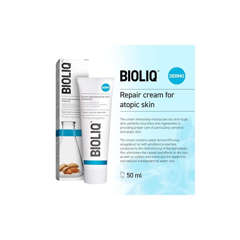 BIOLIQ Dermo - Crema reparadora para piel atópica, 50 ml