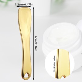 6pcs Mini Metal Makeup Spatula, Reusable Cosmetic Spoon with Storage Box Skincare Spatula Multifunctional Facial Scoop Applicator Tools for Eye Cream Lotion Mask(Gold, Silver, Pink)