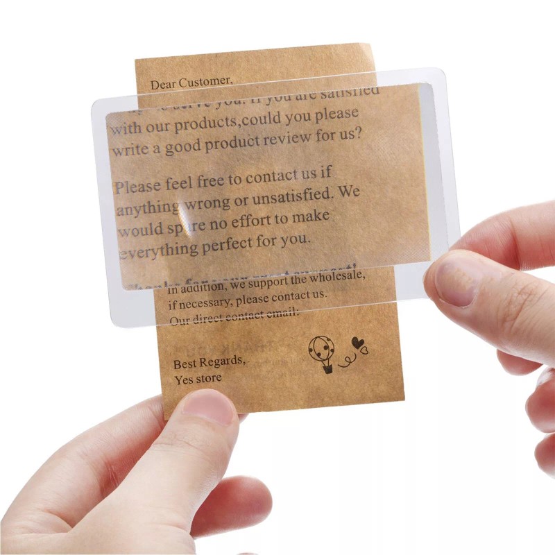 Five 5 Credit Card Size Wallet Pocket Magnifier Magnifying Reading
