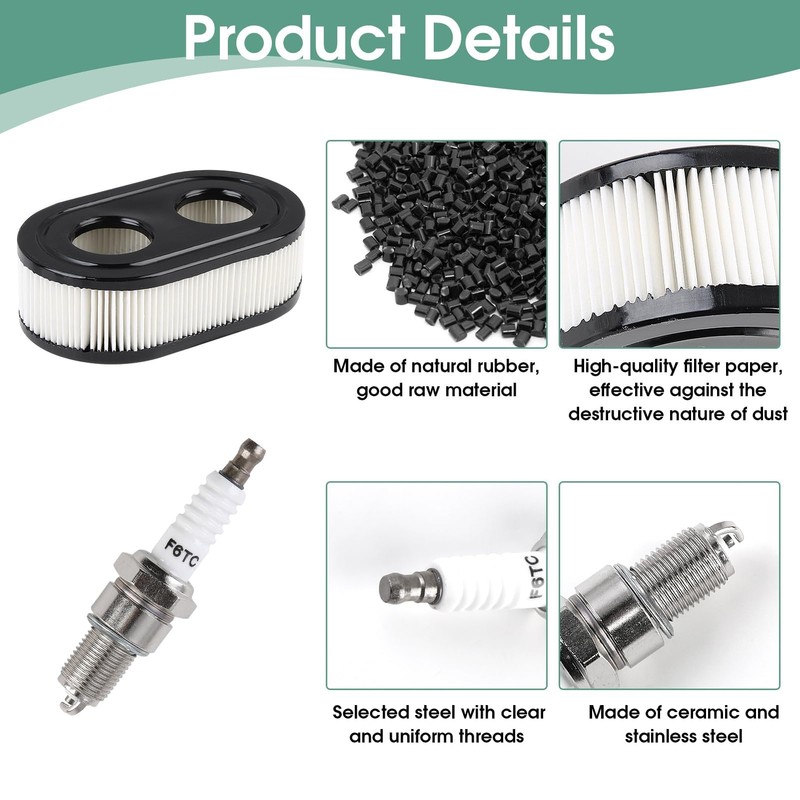 Lawn Mower Air Filter with Spark Plug, Air Filter Lawn