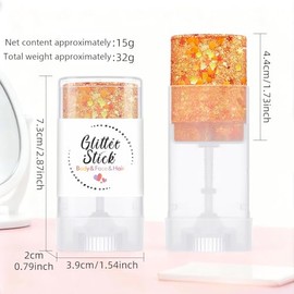 Rainbow Body Glitter Stick,Waterproof Glitter Gel Singer Concert Stage Performance Outfit Hair & Face Body Glitter Makeup Accessories