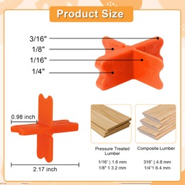 8 pcs Deck Spacer Tool, Multi-Size ABS Deck Block Spacers (1/16", 1/8", 3/16", 1/4"), Deck Gasket Tool Set for Home Renovation