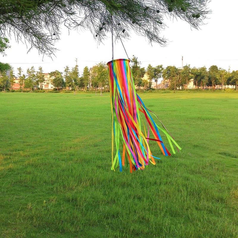 Satin Ribbon Windsock Streamer, Outdoor Decorations for Your Patio, Garden,
