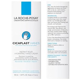 La Roche-Posay Cicaplast Crema de Manos Calmante, Hidratante y Protectora, Repara la Barrera Cutánea, con Niacinamida y Glicerina, Acabado no Graso, 5