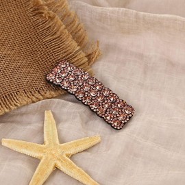 2 Pieces Red Rhinestone Hair Clips for Women, Korean Style Rectangular Barrettes,Hairpins Shiny Luxury Hairpins Wedding Rhinestone Hair Clips, Barrettes Hair Accessories for Women Girls,Hair Care