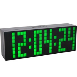 Redlution Digital Large Big Jumbo LED snooze wall desk Alarm clock with Thermometer Calendar timer indoor