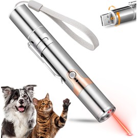 Koackl Cat Toy Pointer for Indoor, USB Rechargeable Cat Toy, 3 Light Colors Cat Interactive Toys for Dogs, Cats, Pet Chase Toy for Fun Playing Training Exercise Indoors