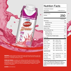 BOOST Breeze Clear Nutritional Drink - 250 Calories - 19 Vitamins & Minerals - 9 g Protein – Fortified Clear Nutritional Drink with Vitamin A & Zinc - Wild Berry Flavor - 8 fl oz (Pack of 24)