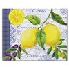 CounterArt Lemons & Olives Glass Cutting Board, 15" x 12"