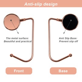 KEYIDO 4 Pack Christmas Stocking Holders for Fireplace Stocking Hooks Hangers for Fireplace Mantle with Anti Skid Safety Hang Grip for Xmas Party Decoration Rose Gold