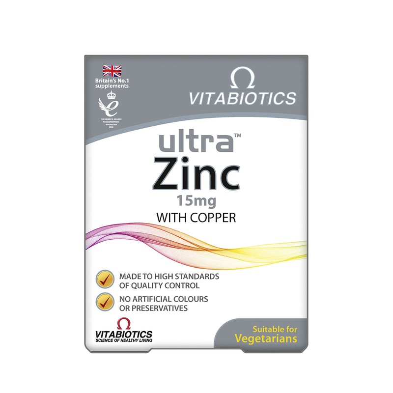 Vitabiotics ultra zinc 15mg with Copper 60 Tablets by Ultra