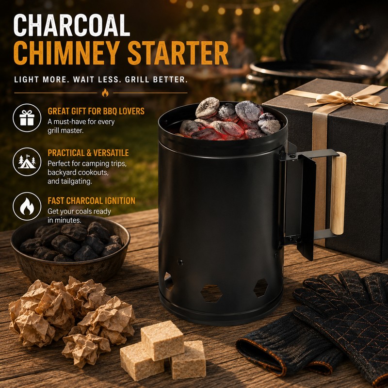 Charcoal Chimney Starter for Outdoor Grilling – Rapid Metal BBQ