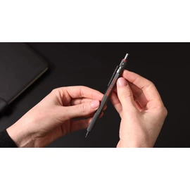 Rotring Portaminas 600 | mina HB de 0,5 mm | Portaminas con eje de metal completo | Gris Piedra | Agarre moleteado antideslizante y vástago hexagonal