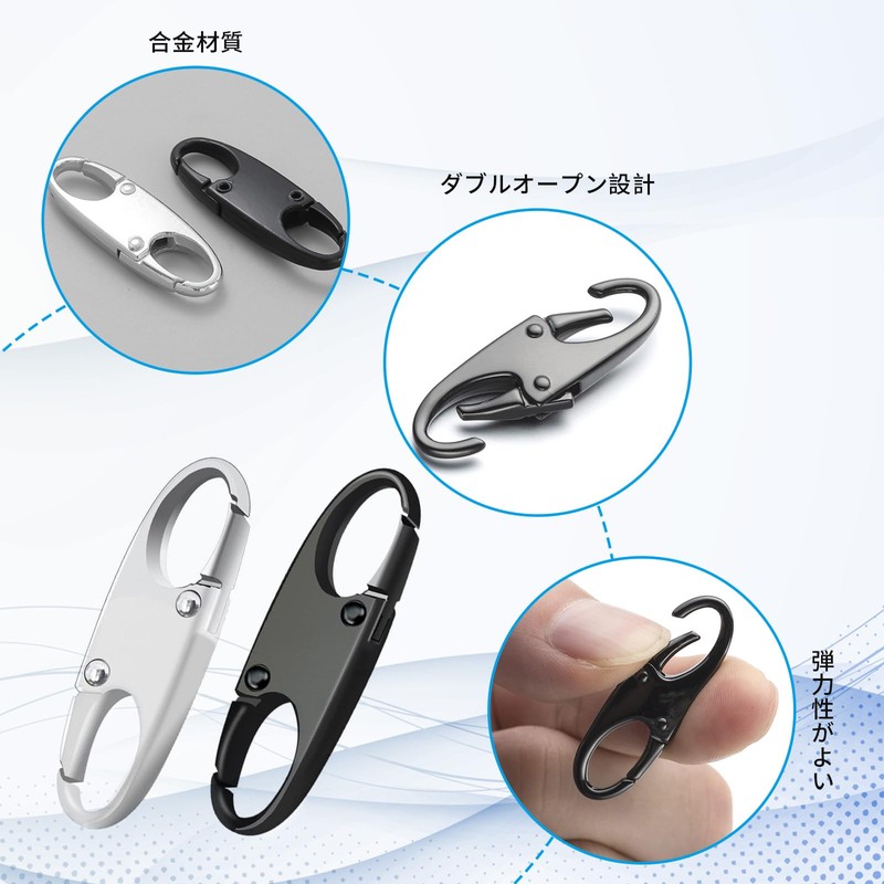 Doyime Zipper Clips (4 Pcs) Backpack Zipper Locks Double Opening