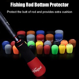 JZTang 4 Pcs Fishing Rod Butt Cushion Fishing Rod Protector Silicone Butt Cap for Fishing Rod Seat O Hole Dia: 33 mm/ 1.3 inch