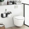 Wooden Black Toilet Paper Holder with Shelf - Wall Mount
