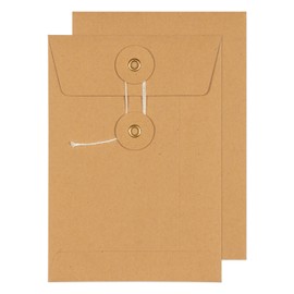 Blake Senses - Manilla String and Washer Envelopes C6 (162 x 114mm) - Pack of 100 Qty - Premium Quality 180 GSM - Document Mailer - Manilla Envelopes with String - Office & Business Supplies (SW722)