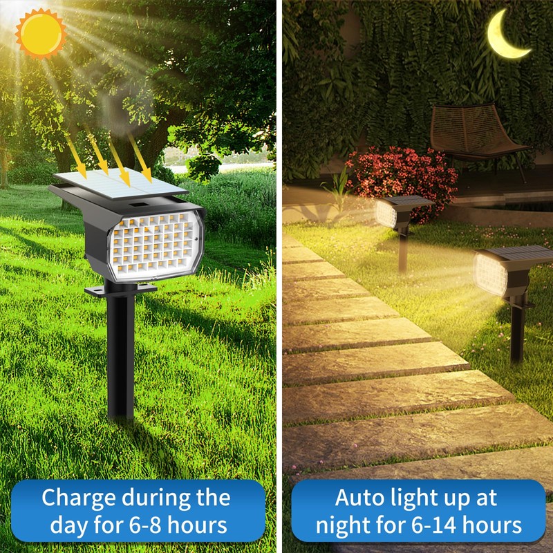 Tadyreal Solar Spot Lights Outdoor 6 Pack, [46 LED/3 Modes]