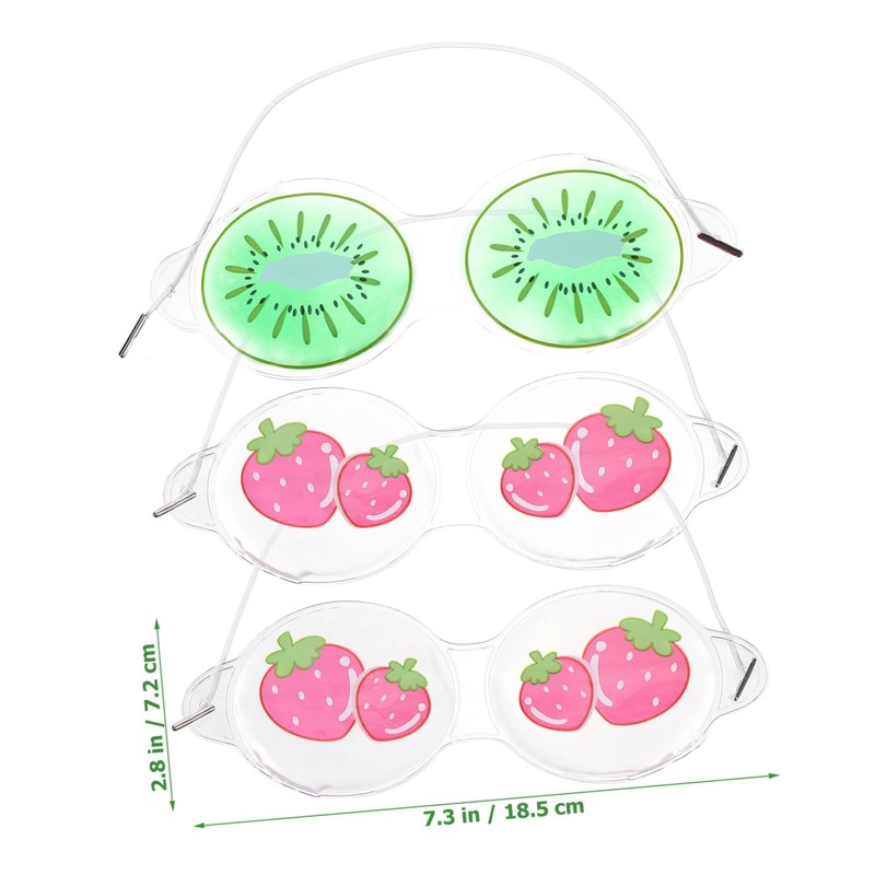 Outanaya 3pcs Fruit Cooling Eye Masks for PVC Reusable Eye