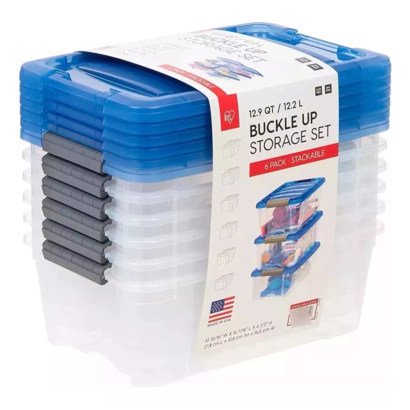 Iris 6 Cajas Organizadoras Almacenamiento Plástico Apilable 12.2l