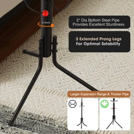 Ulimart Coat Rack Freestanding,12 Hooks Metal Coat Racks with Umbrella Holder,Sturdy Hall Rree,Easy Assembly Coat Rack Stand for Hanging Scarf,Purse,Hats,Jacket(Black)