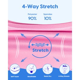 MaaMgic Boys Swimming Shorts 2 in 1 Boxer Brief Compression Liner Toddler Swim Trunks Stretchy Quick Dry Anti Chafe Swimsuits with Pockets Blue Flamingos