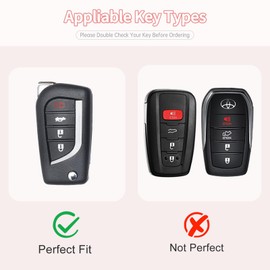 XUPEIXUN Key Fob Cover for Toyota Fortuner Tundra Camry RAV4 Highlander Corolla Smart Key Case Shell Protector with Keychain Girly Women Cute