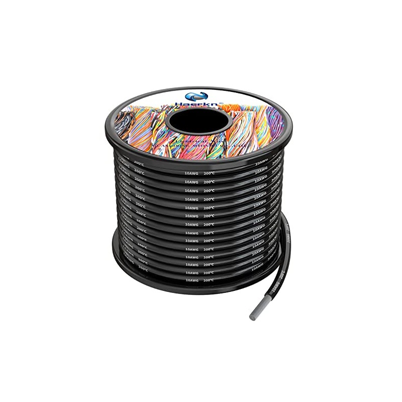 10awg Silicone Electrical Wire Cable 25FT Black 10 Gauge Hookup