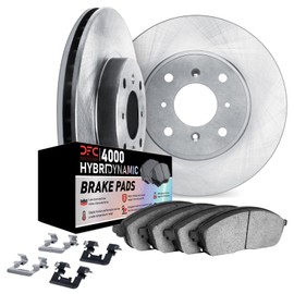 Dynamic Friction Company Brake Kit For 1984-1985 Mazda RX-7, GSL, 12A Engine, RX-7, Rear Drum Brakes| Front and Rear 4000 HybriDynamic Brake Pads and Rotors Kit|Hardware included