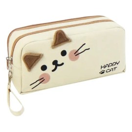 Estuche Para Lápices Con Forma De Gato En Blanco Y Negro - B
