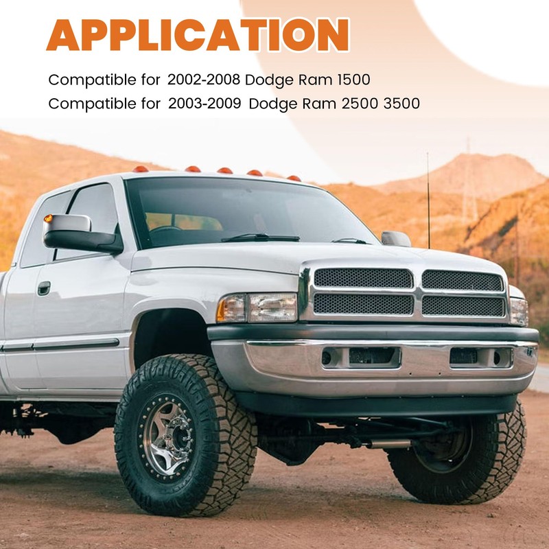 KUIPERAUTO Pair Chrome Power Heated Towing Mirrors Compatible for 2002-2008