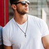 murtoo Cross Necklace for Men, Stainless Steel Necklace for Men