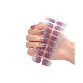 16Pcs Glitter Gold Pure Color Full Nail Wraps Nail Polish Sticker Thick Cs048 Nail Wraps Stickers Manicure Supplies for Women Nails Full Long Lasting Easy Apply and Remove