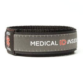 Hydrocephalus Bracelet, NPH Emergency Medical ID, Alert Wristband, Identity Band, Mens Womens, Fully Accessible, Write on ID Cards, Store Inside, SOS Talisman (Charcoal, M-17.5cm)