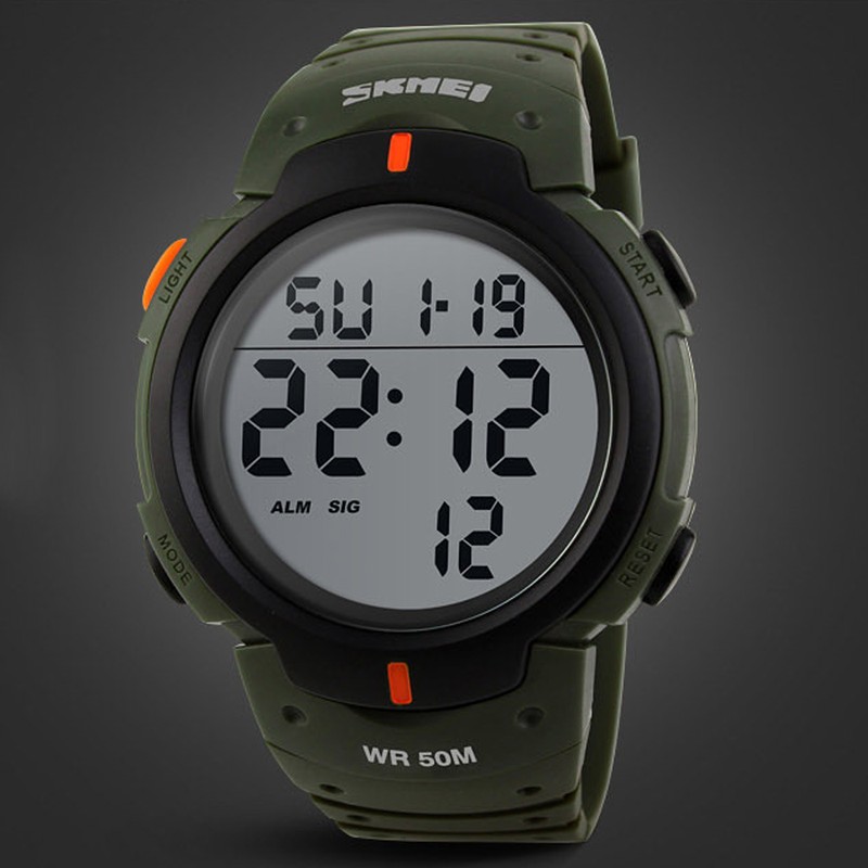 Men Digital Watch Stopwatch Alarm Luminous Watch