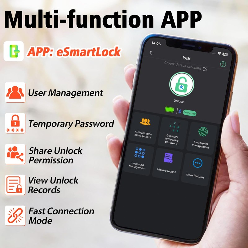 Eseesmart Fingerprint Locker Lock with Code, Combination Padlock Smart Fingerprint