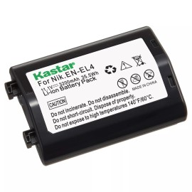 Kastar EN-EL4 Battery Fast Charger for Nikon D2Z D2H D2Hs D2X D2Xs D3 D3S D3X F6 - 1 Battery