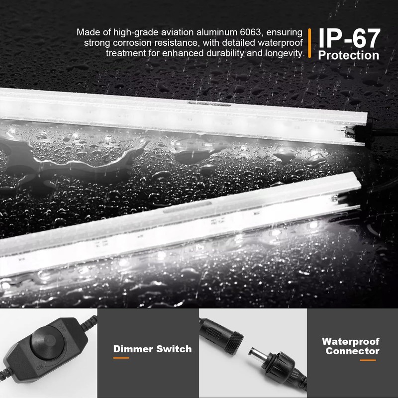 12V LED Exterior Light Bar Kit Dimmable Camping String Lights