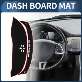 INFINAUTO Dash Cover, Center Console Non-Slip Dashboard Carpet Mat for Jaguar XF 2016-2019 Polyester Black Red,1Pc