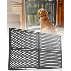 RV Screen Door Protector for Dogs, Adjusts from 16.5 to 30.5 inch, Adjustable Camper Screen Door Guard w/Screw Mount, RV Entry Screen Door Grille Pet Protection, Black