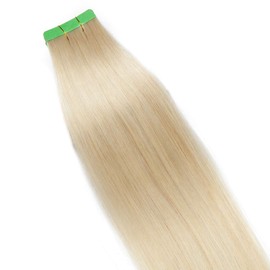 16 inch Tape in Hair Extensions Human Hair 10PCS #60 Platinum Blonde (25g)