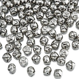 Moscare 100 Pieces 25mm Jingle Bells for DIY Crafts,Christmas Deco (Silver)