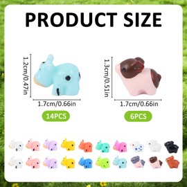 LALASTYLE 20Pcs Mini Resin Animals Cow & Pig Miniature Resin Figurines Tiny Small Farm Animals for Micro Landscape Fairy Garden, Aquarium, Dollhouse, and Home Decor,Perfect for Collectors and DIY Enth