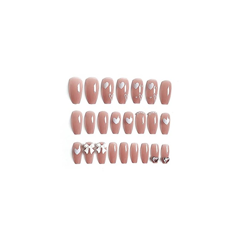Set of 24 nail tips, 12 different sizes, medium length,