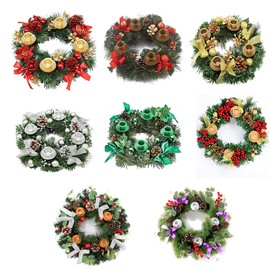 Christmas Advent Wreath 12-inch Advent Candle Holder Ring Artificial Christmas Wreath with Ribbon Pinecone for Advent Centerpiece Holiday Christmas Home Decoration NO Candles