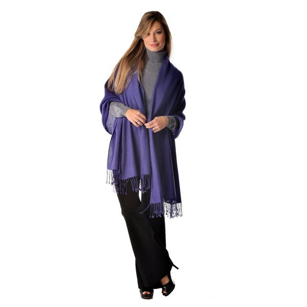 Pure Cashmere Shawl, Periwinkle