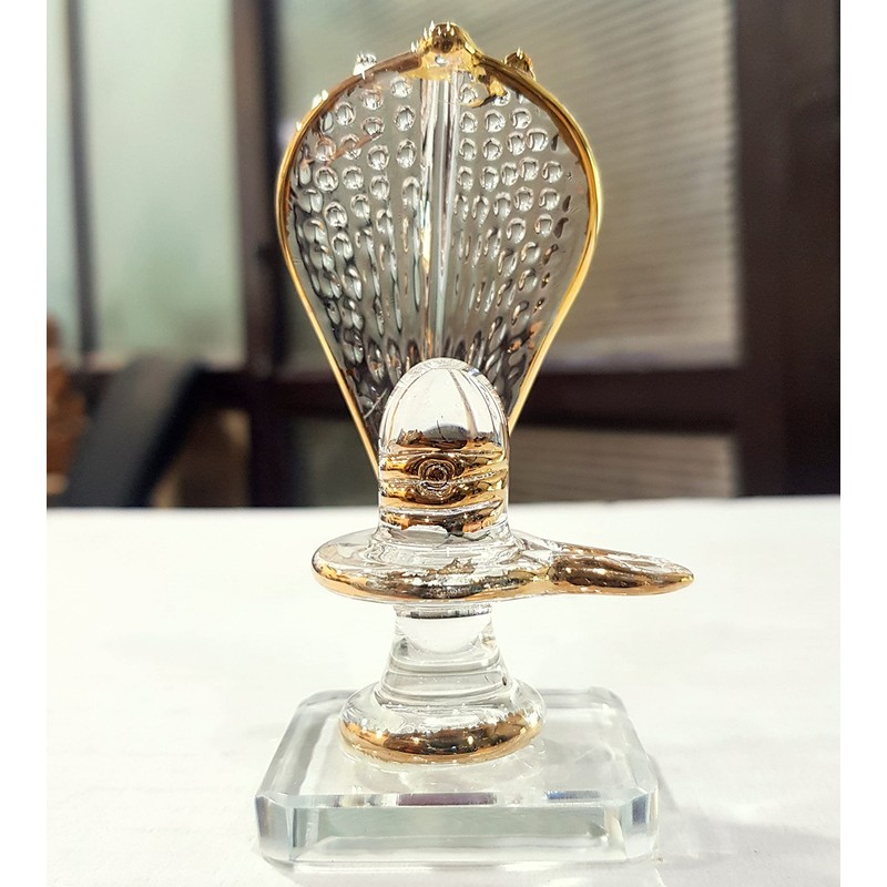 KLEO Glass Shiva Lingam Shiv Ling Idol Murti for Daily