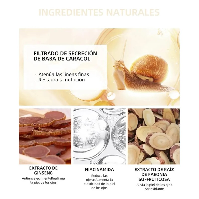 MOPOYAT Crema para Ojos Ginseng y Caracol Nutritiva 30g x2